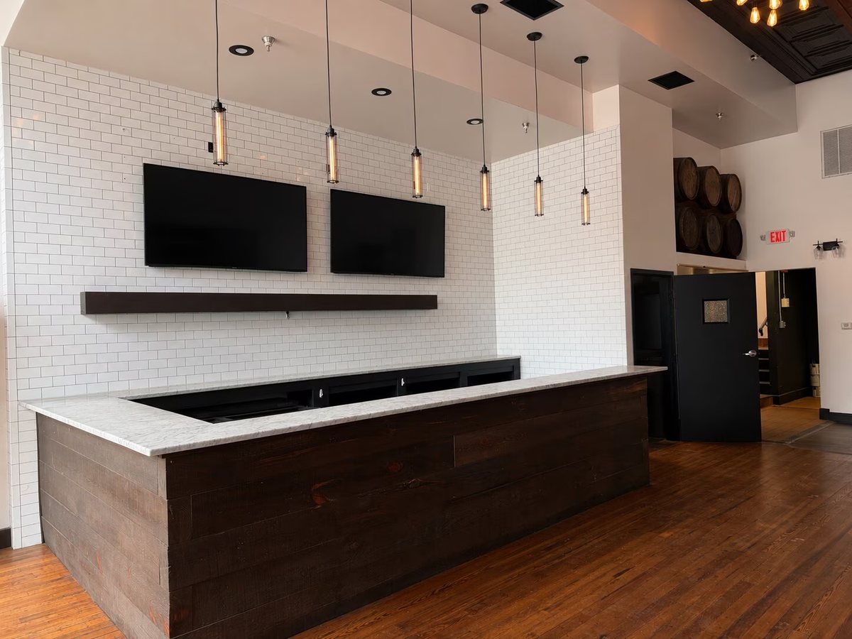 Built-out bar and back-of-house on the ground floor